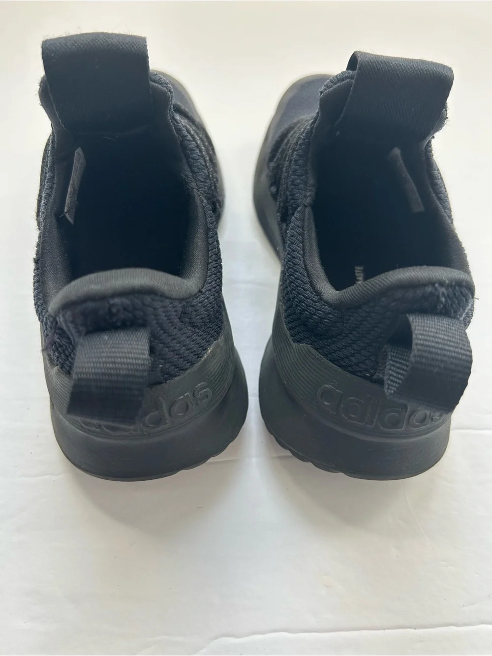 Girls 11 adidas Kids Black Slip-On Mesh Athletic Sneakers
